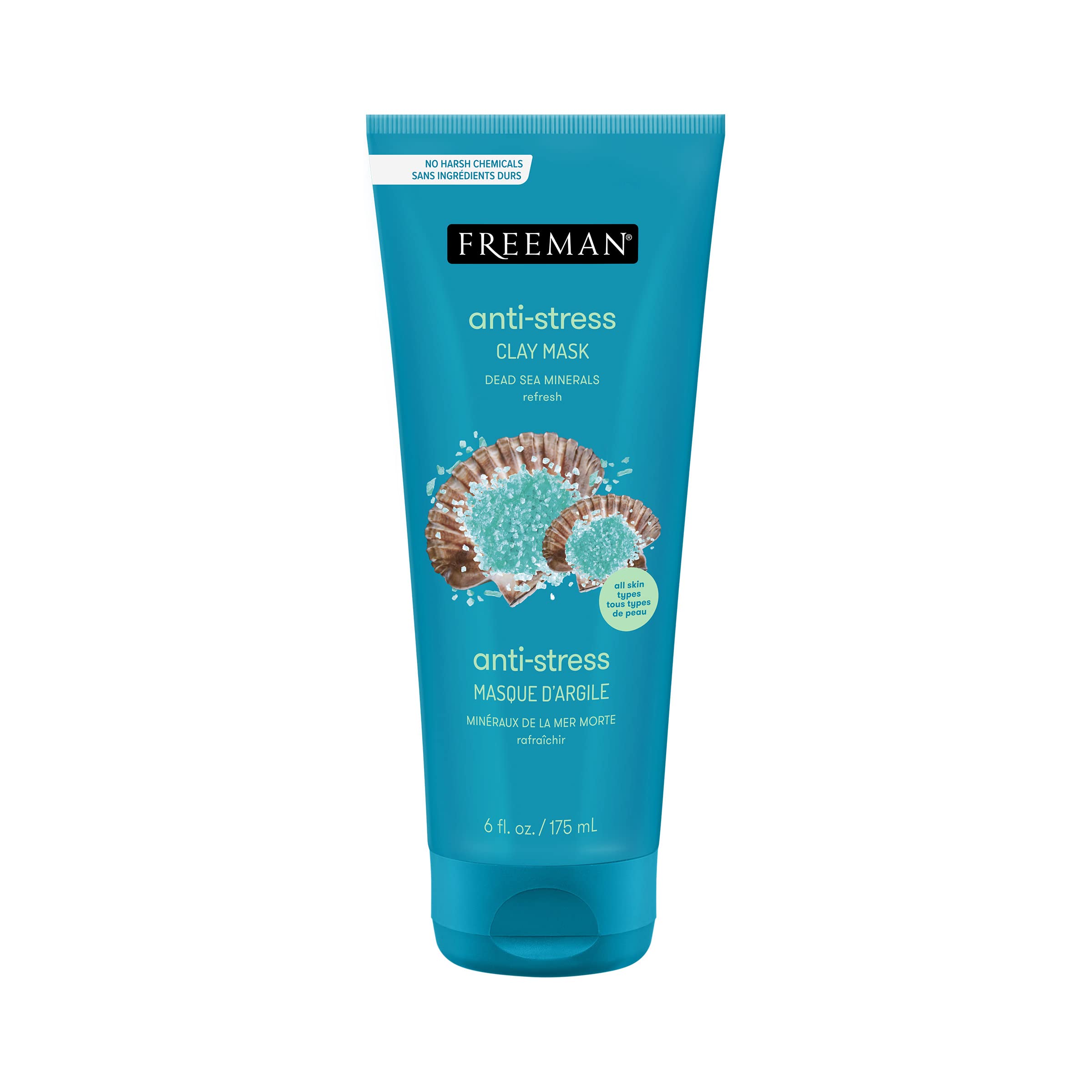 Freeman front tube showing Dead Sea minerals and calming benefits