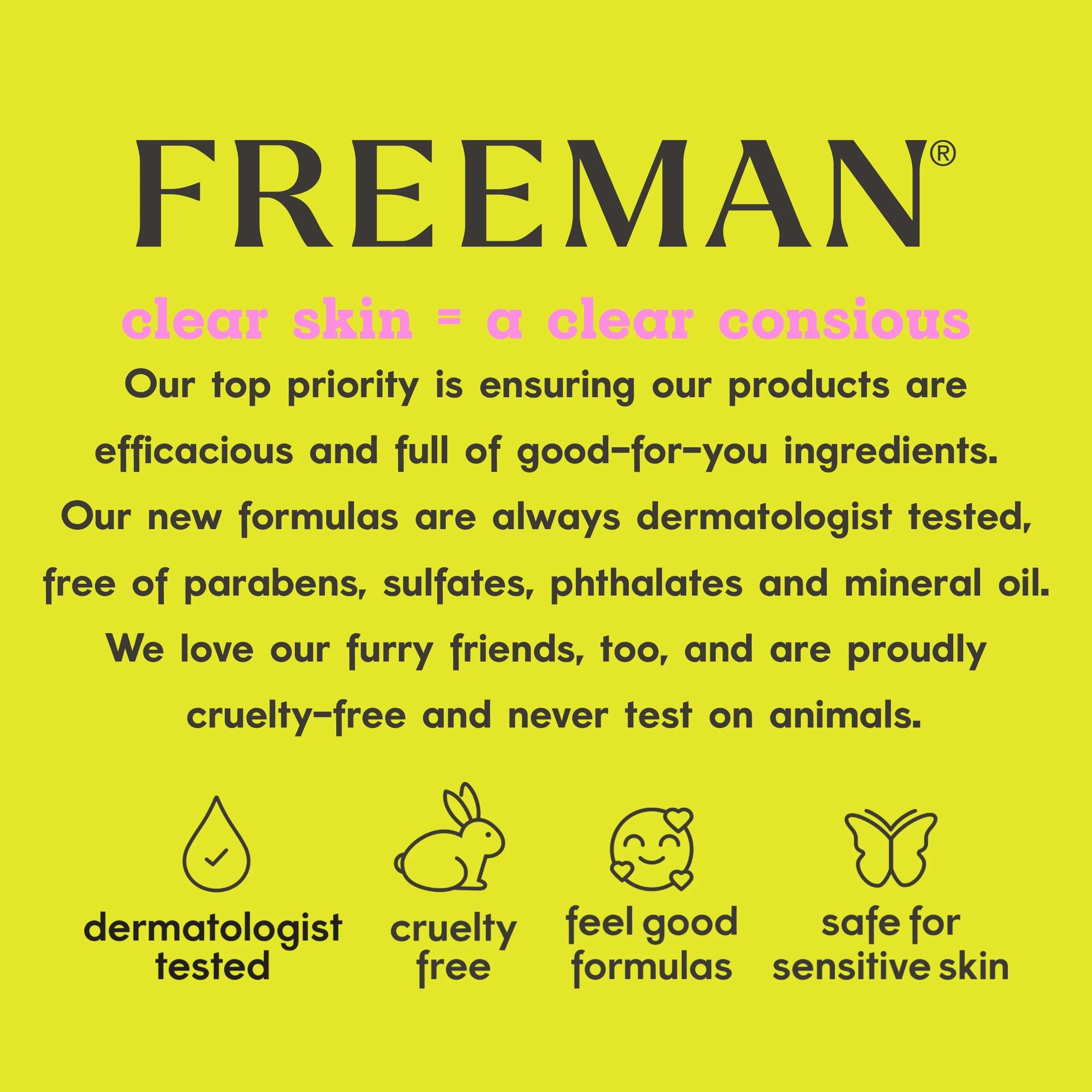 Freeman product on bathroom shelf suggesting daily grooming routine benefits