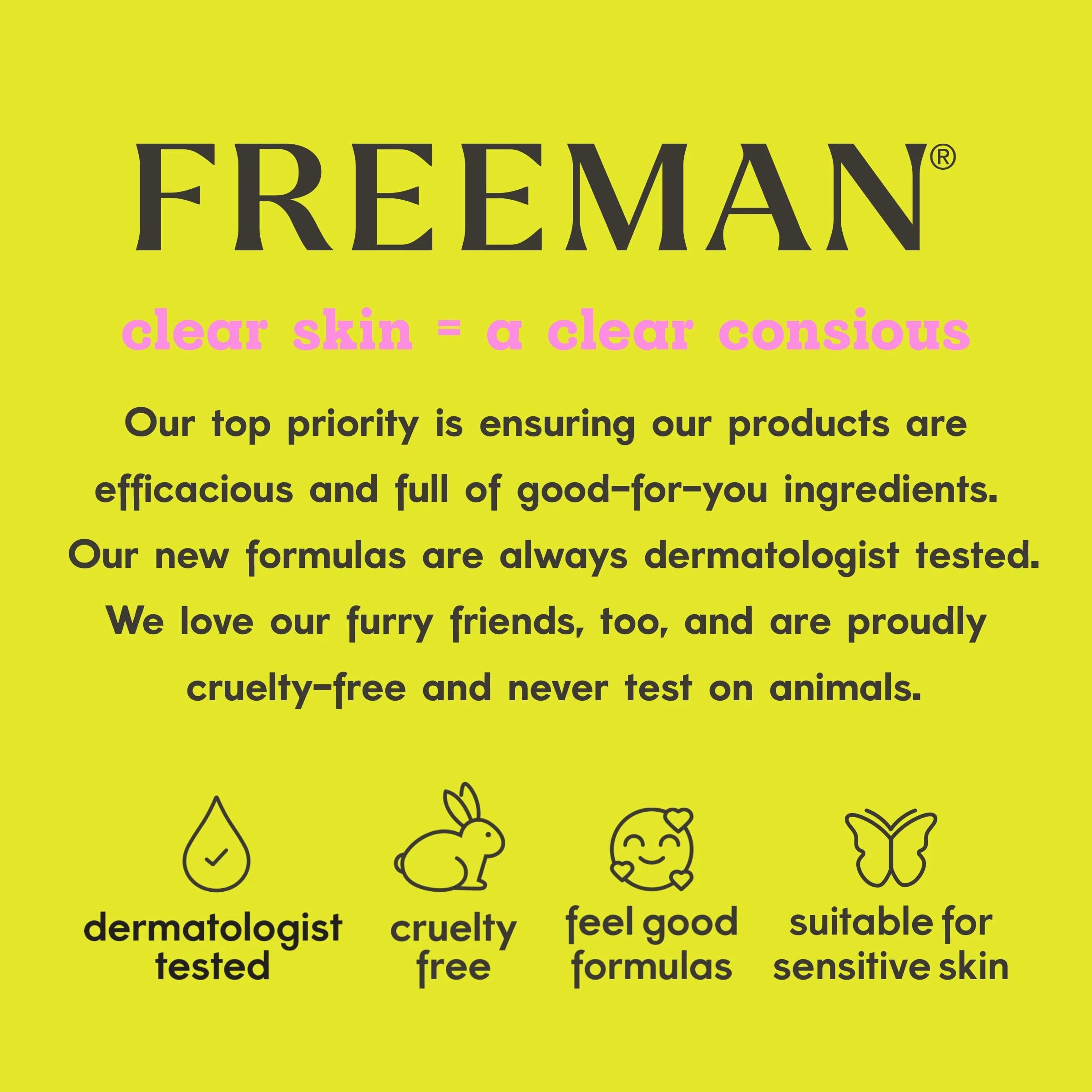 Freeman natural ingredients displayed to highlight clean formulation benefit