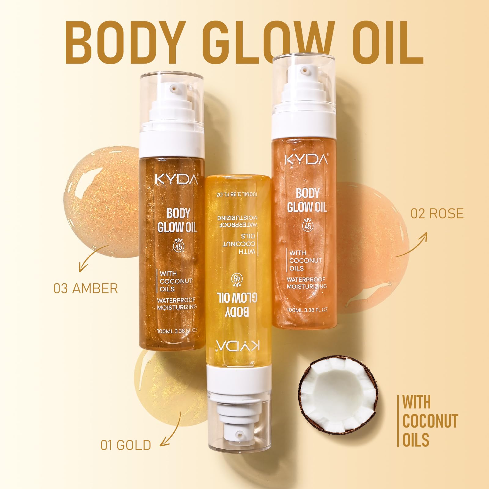 FREEORR amber bottle angled to show label and sunscreen details