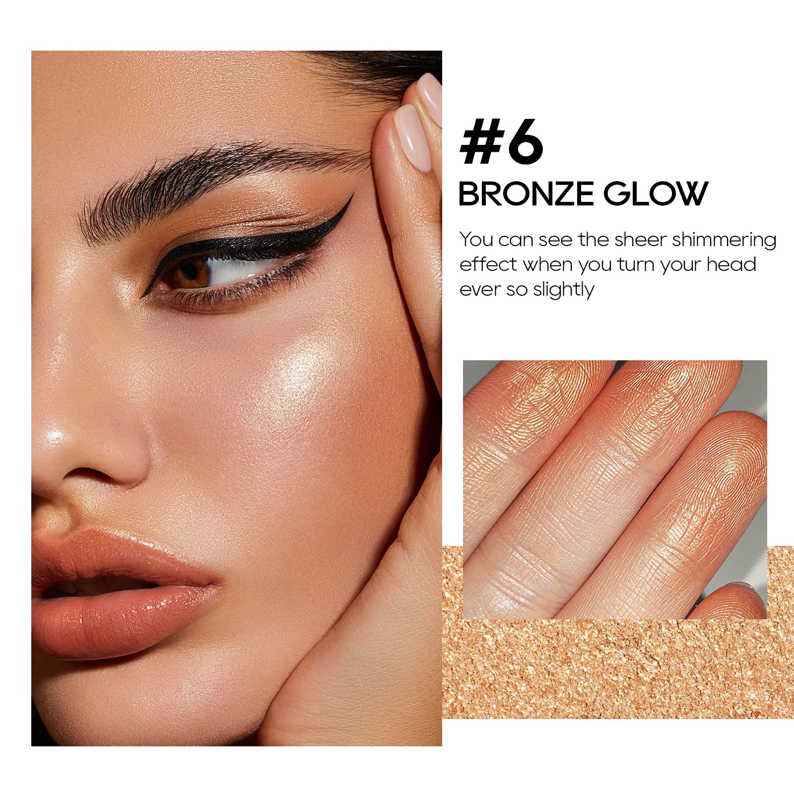FREEORR close-up of baked texture revealing smooth blendable shimmer