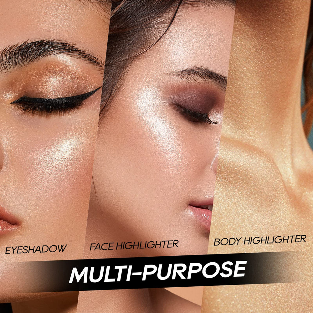 FREEORR applied to cheekbone for instant warm luminous contouring benefit