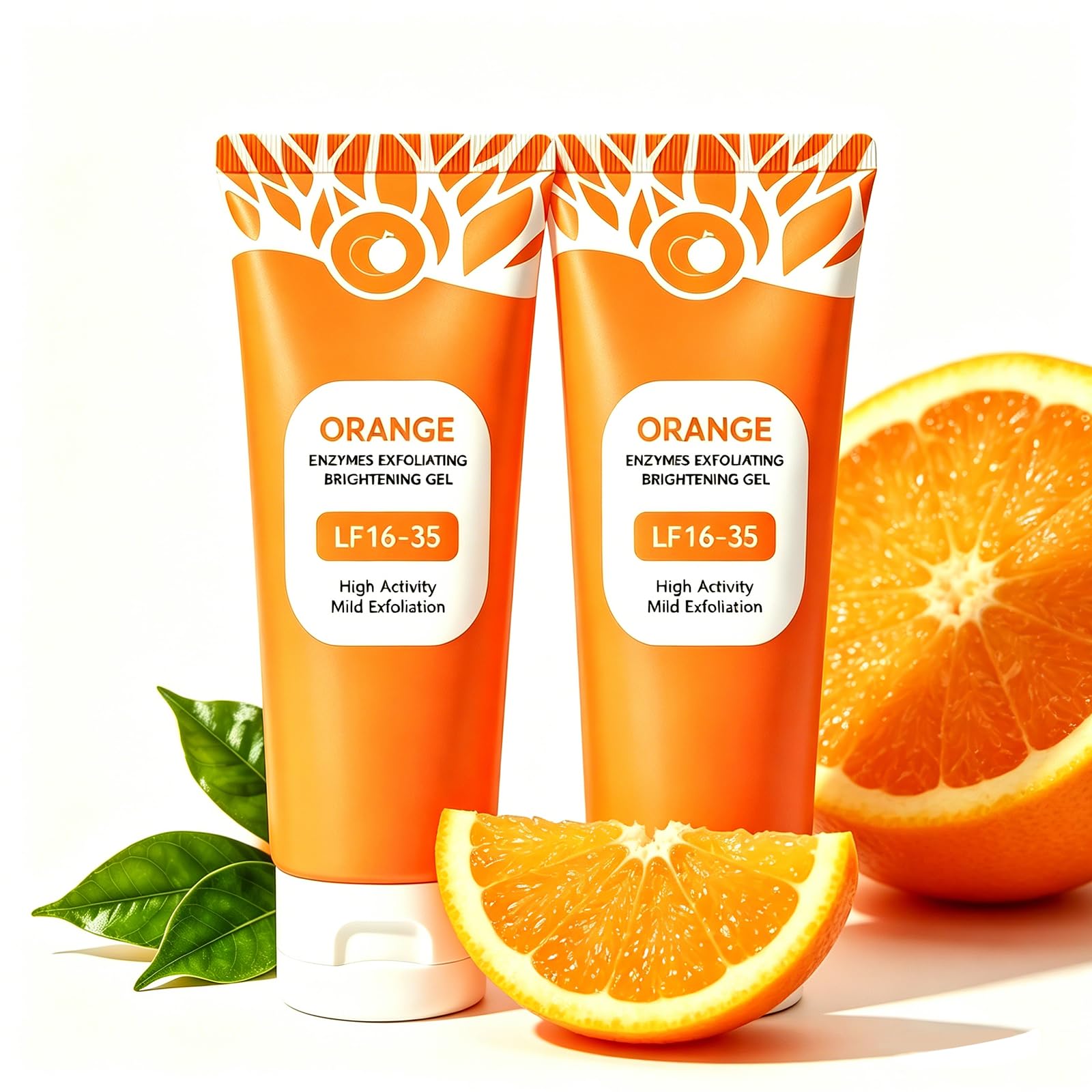 FREEORR front packaging showing clear gel and orange accent, highlights gentle exfoliation