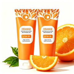 FREEORR front packaging showing clear gel and orange accent, highlights gentle exfoliation