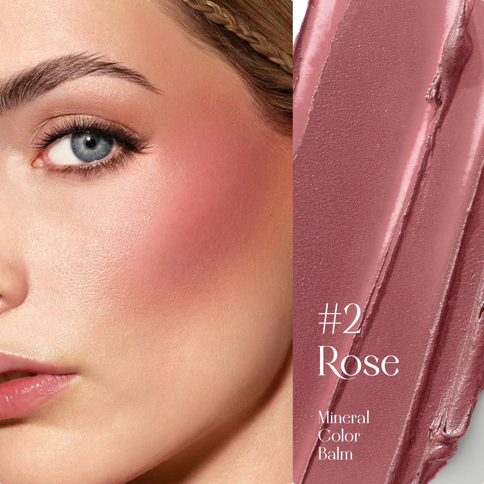 FREEORR rose applied on lips for glossy, buildable color