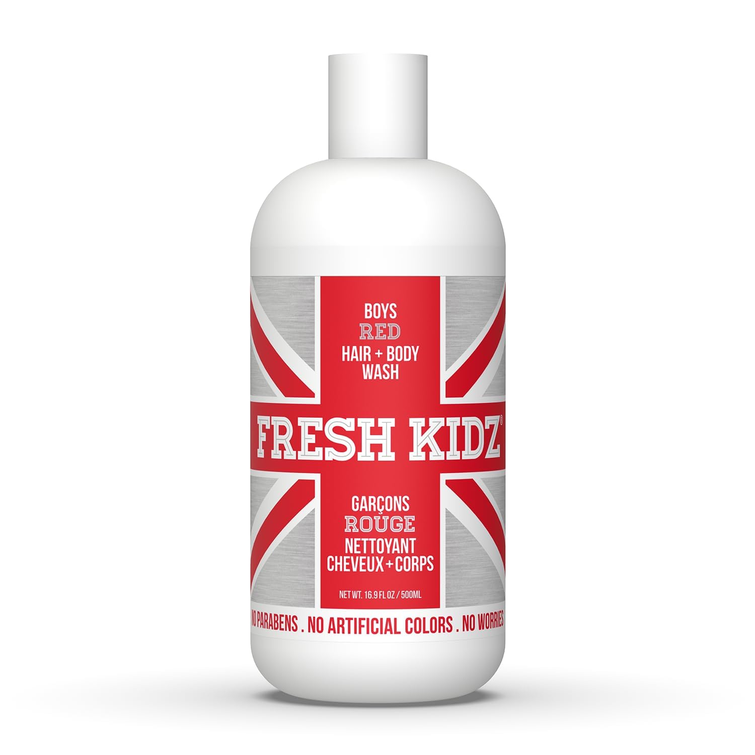 Fresh Kidz bottle front showing packaging and bold red label for easy identification