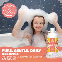 Fresh Kidz girls coral pump action dispenses gentle cleanser for easy use benefit