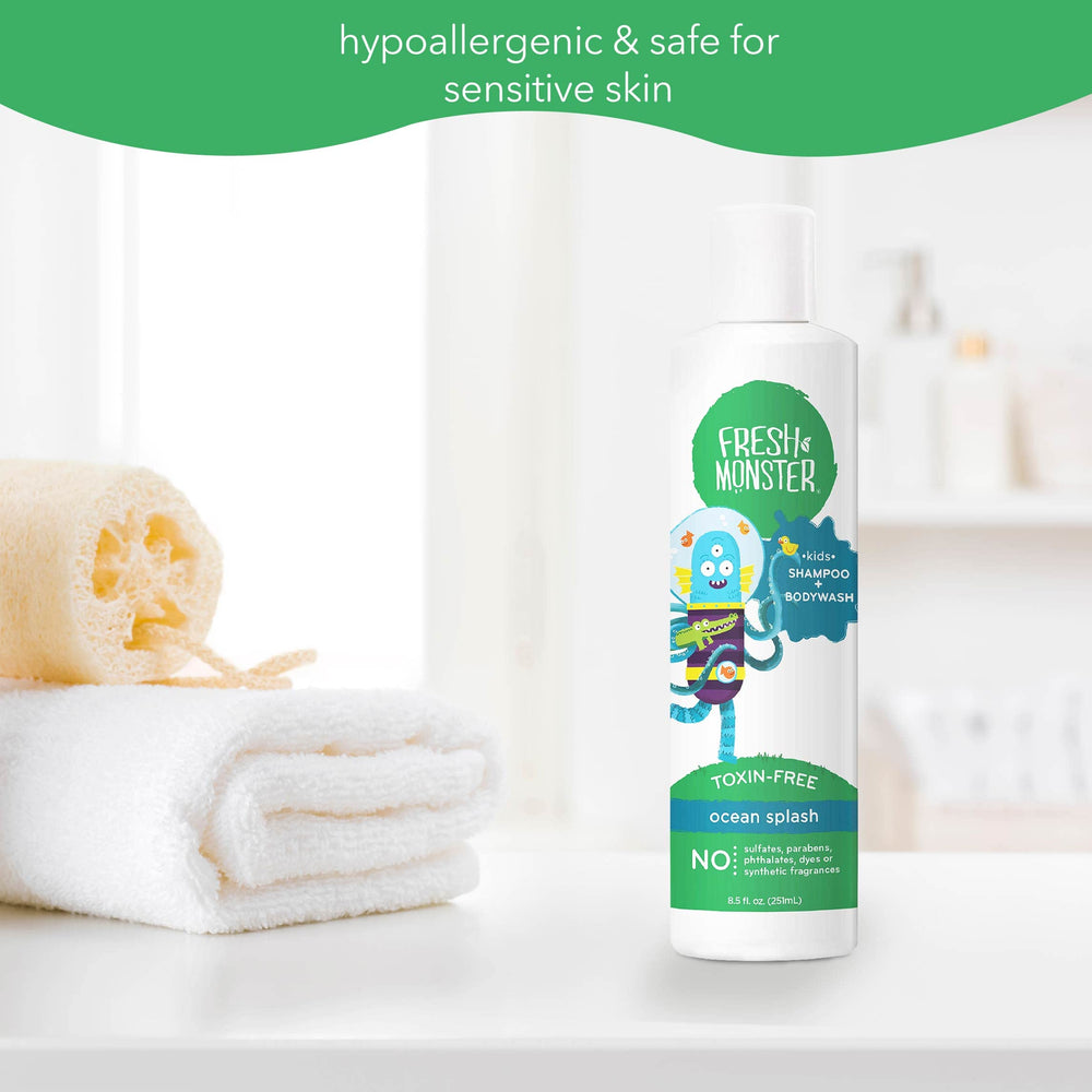 Fresh Monster child using product independently for confident bath routines