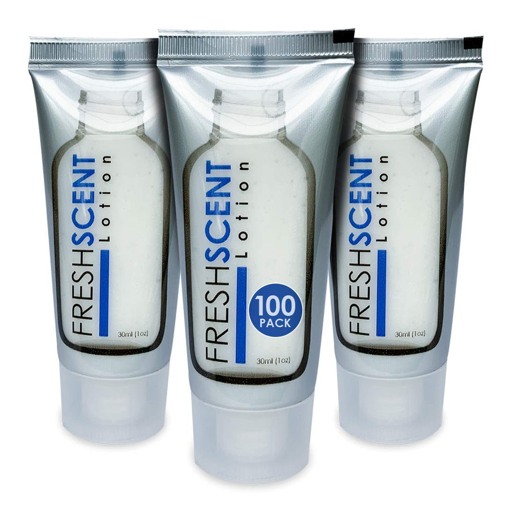 Freshscent front box of 100 tubes showing tidy packaging and easy storage benefit