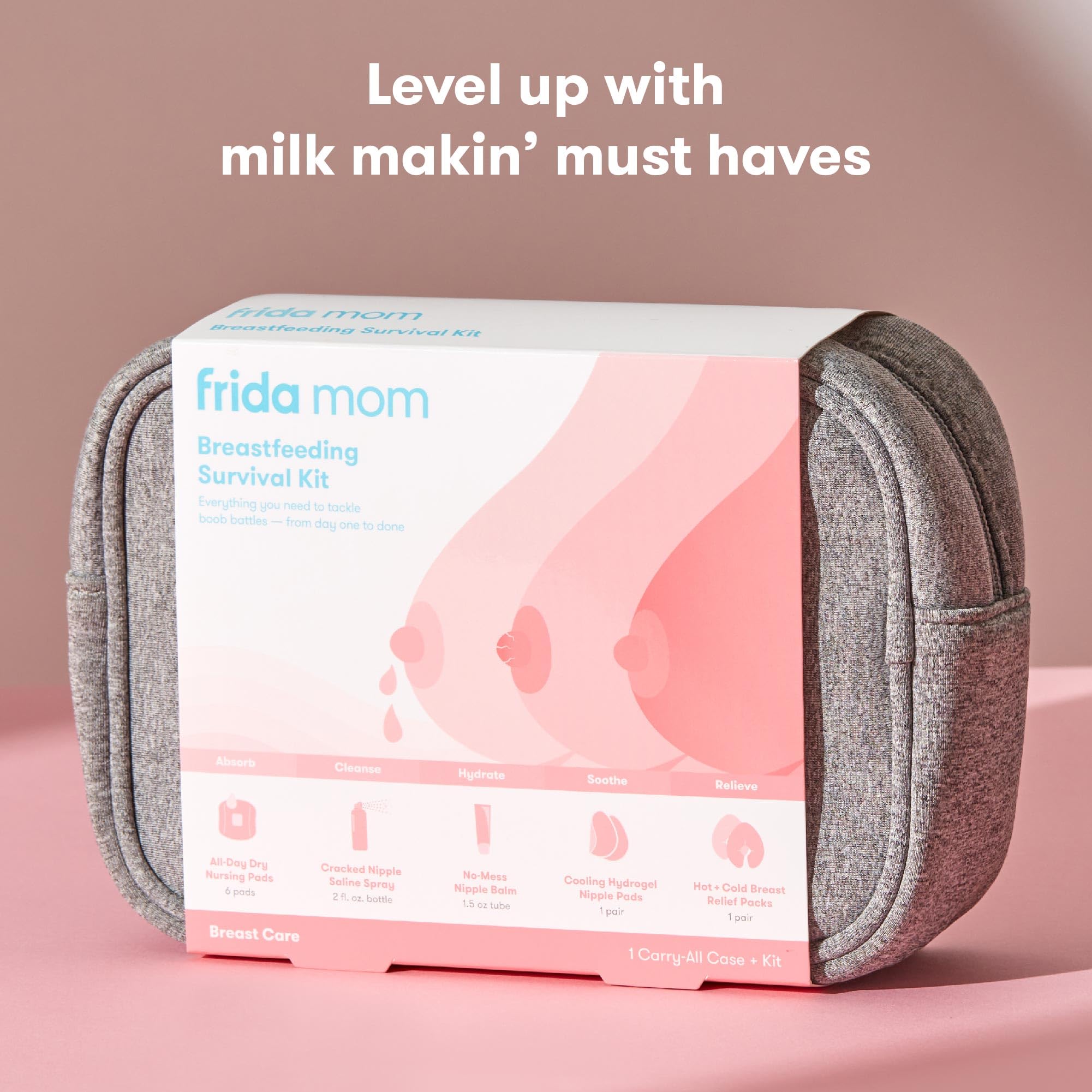 Frida Mom mask next to a common object showing compact travel-friendly benefits