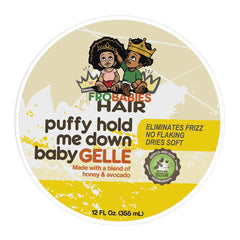 FroBabies Hair next to hand showing compact size and travel-friendly benefit
