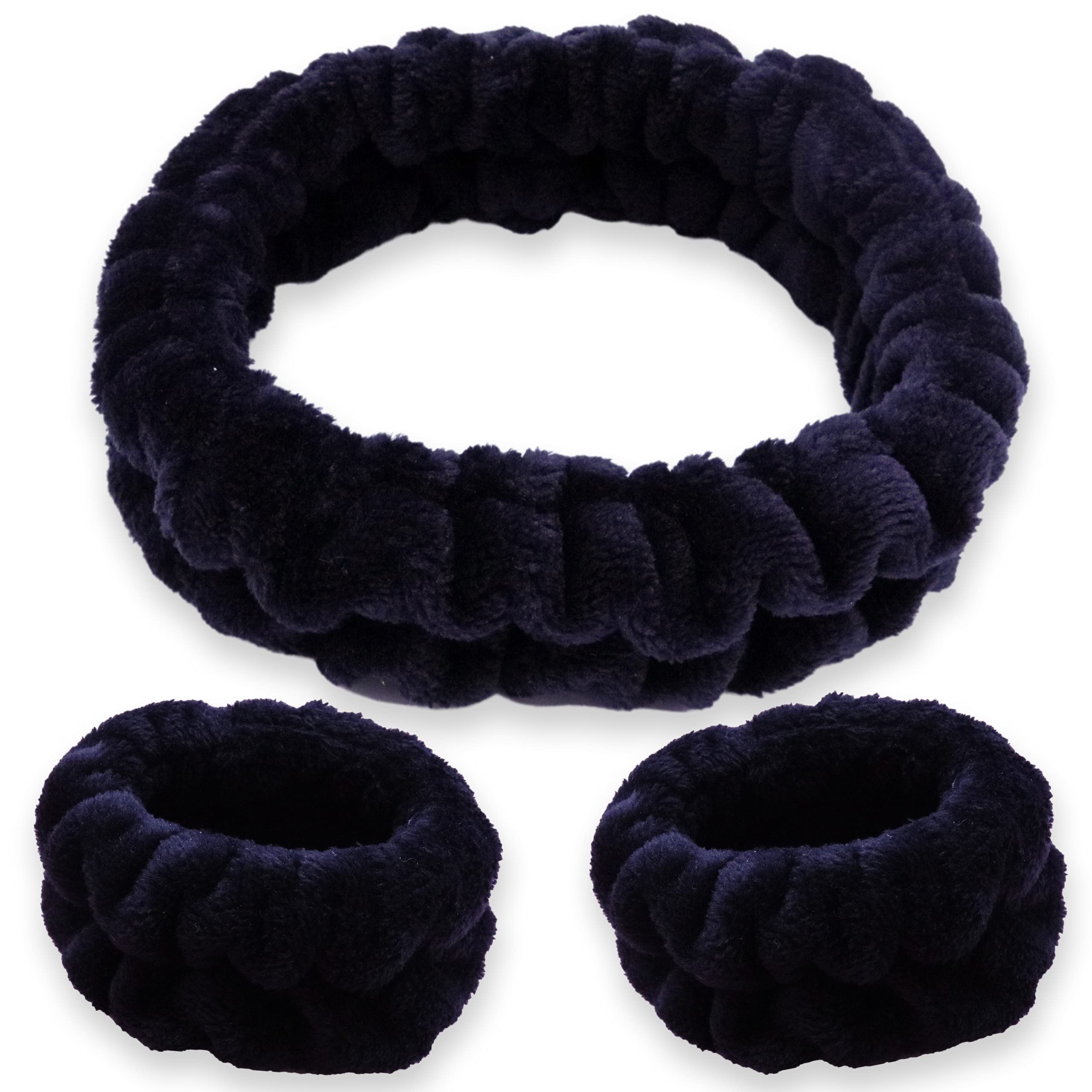 FROG SAC front view of black headband and wristbands showing set benefit