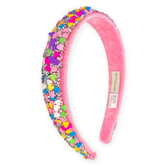 FROG SAC front view of heart headband showing colorful design and shape benefit