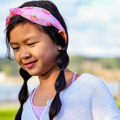 FROG SAC side profile of knotted headband, highlighting stylish knot detail