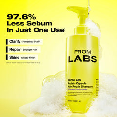 FROMLABS keratin powder on spoon for targeted bond-strengthening boost