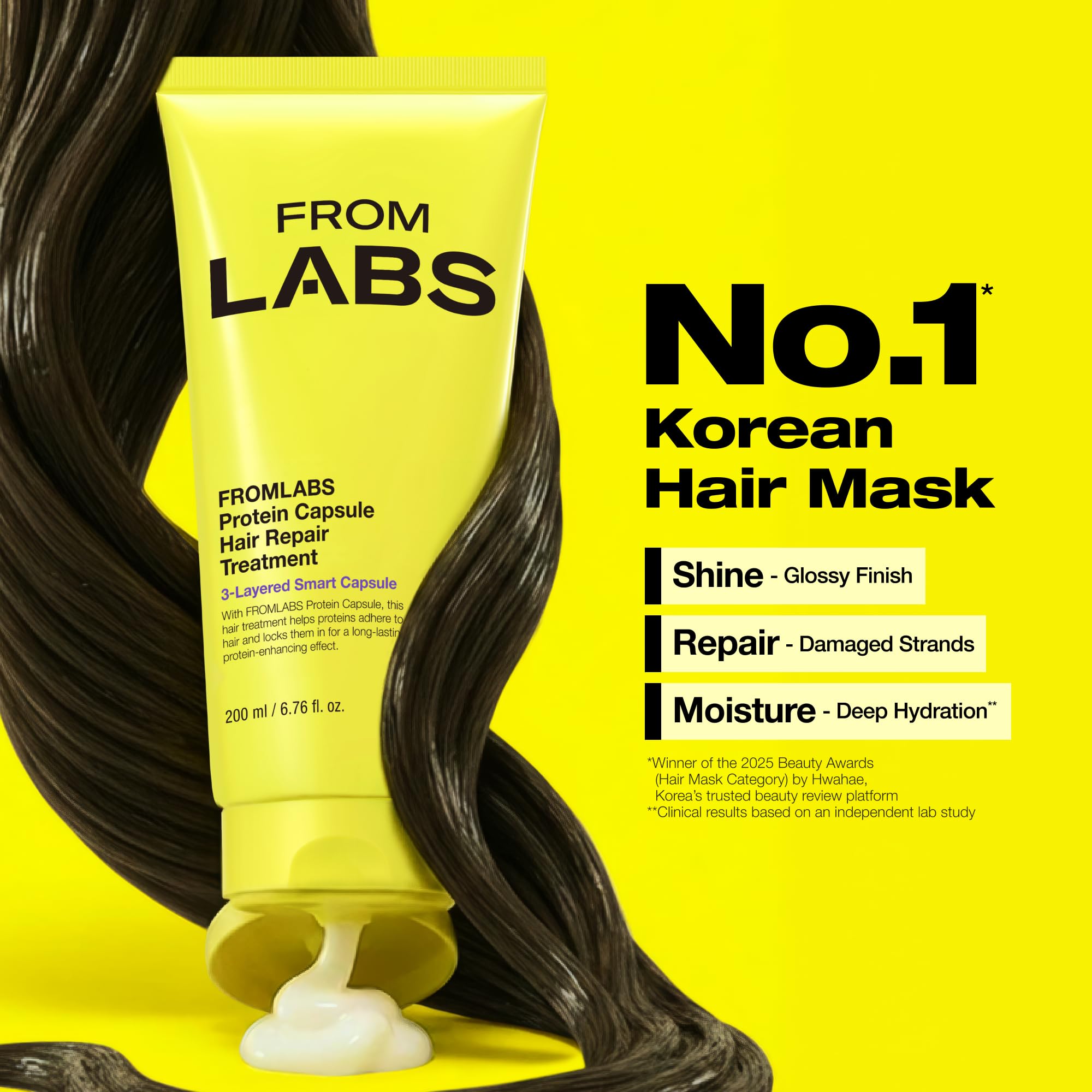 FROMLABS protein mask open jar showing rich formula for repair