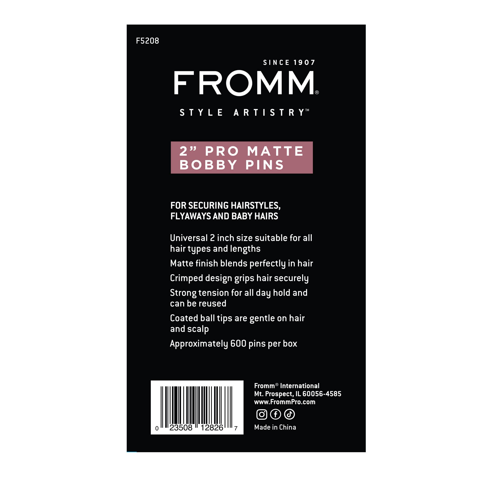 Fromm bulk pins spilled on surface indicating salon supply