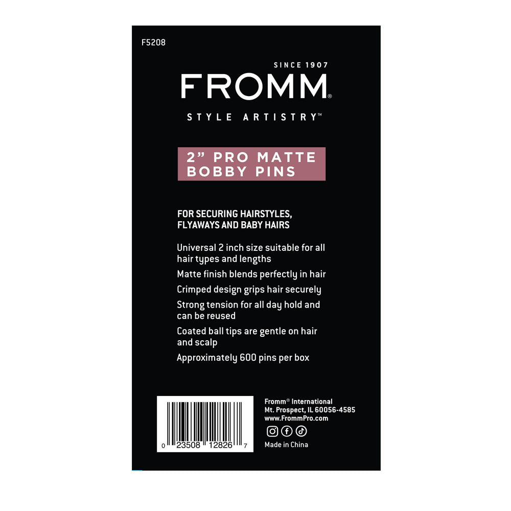 Fromm bulk pins spilled on surface indicating salon supply
