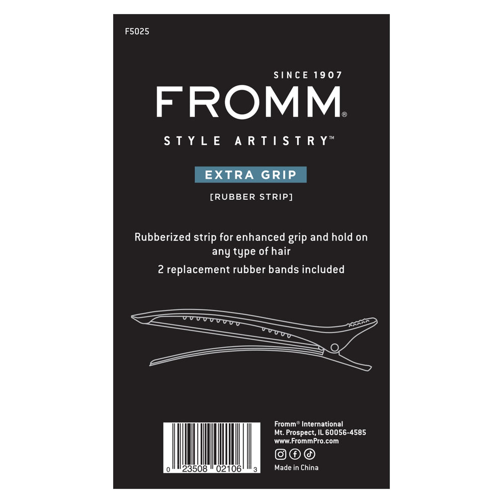 Fromm clip packaging and contents showing four durable, ready-to-use clips