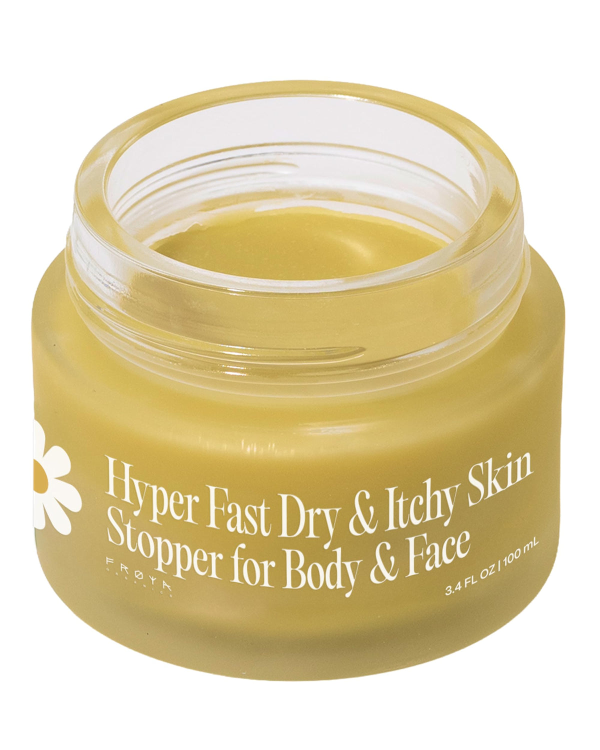 FRØYA balm front tube showing label and 100ml size, soothing barrier benefit