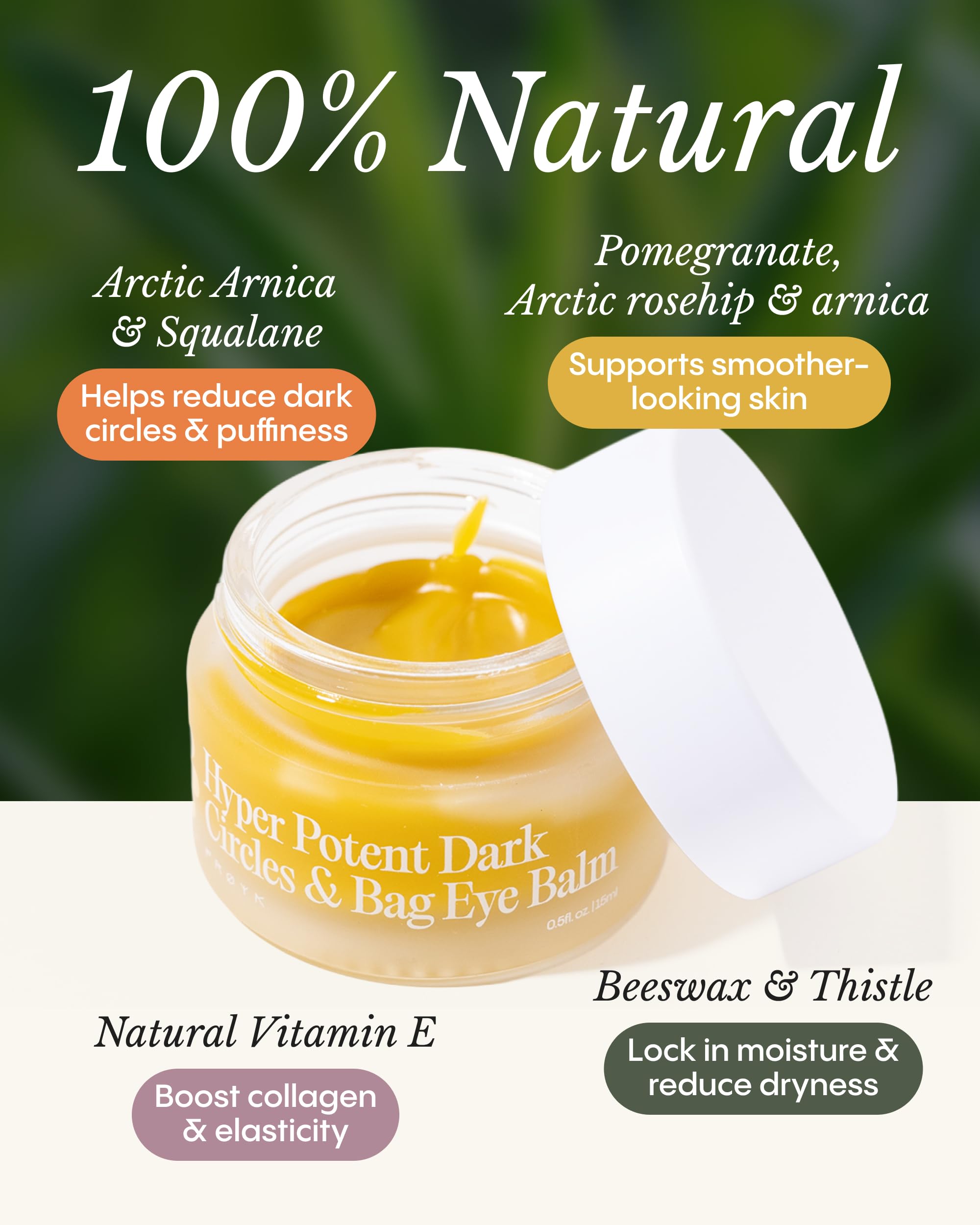 FRØYA plant ingredients arranged with arnica rosehip and pomegranate for nourishment