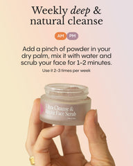 FRØYA rose petal flour close-up illustrating gentle exfoliant benefit