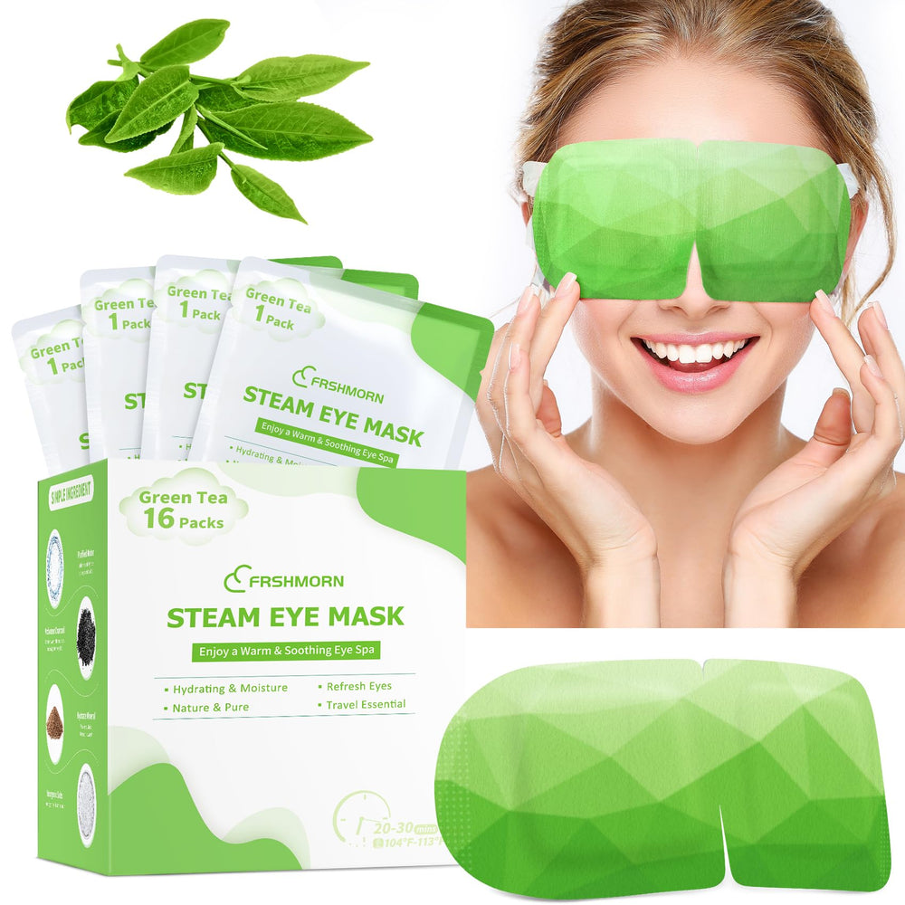 FRSHMORN front packaging showing green tea masks and benefits
