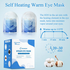 FRSHMORN heated eye mask worn in bed, promoting relaxed eyes before sleep