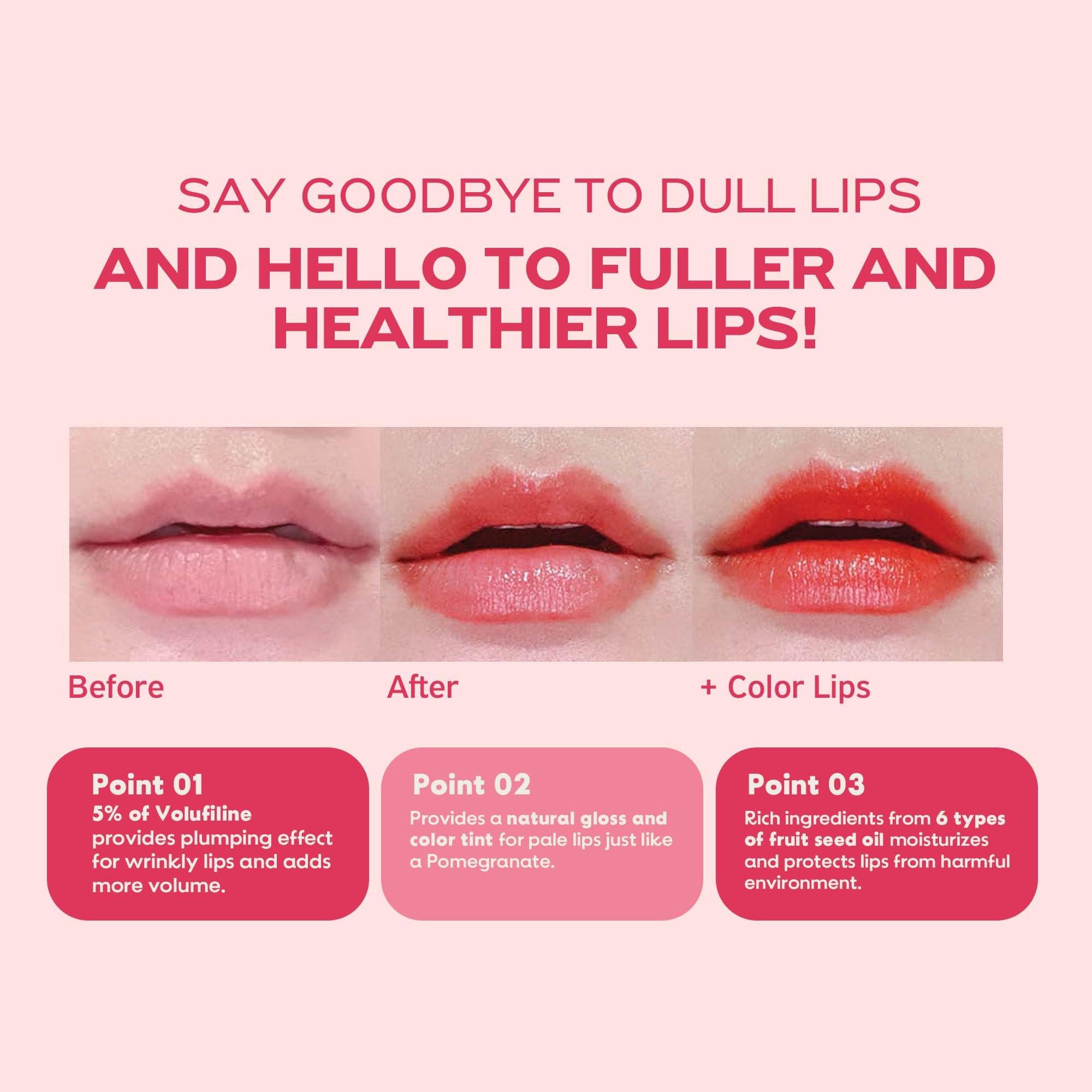 FRUDIA lip balm next to finger to show compact size and portability benefit