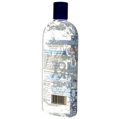 Fruit of the Earth bottle on bathroom shelf illustrating daily use