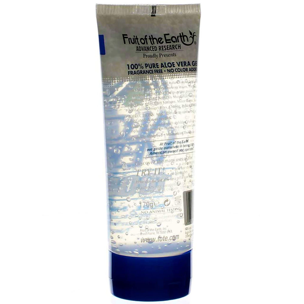 Fruit of the Earth tube next to a hand to indicate compact 6 oz size