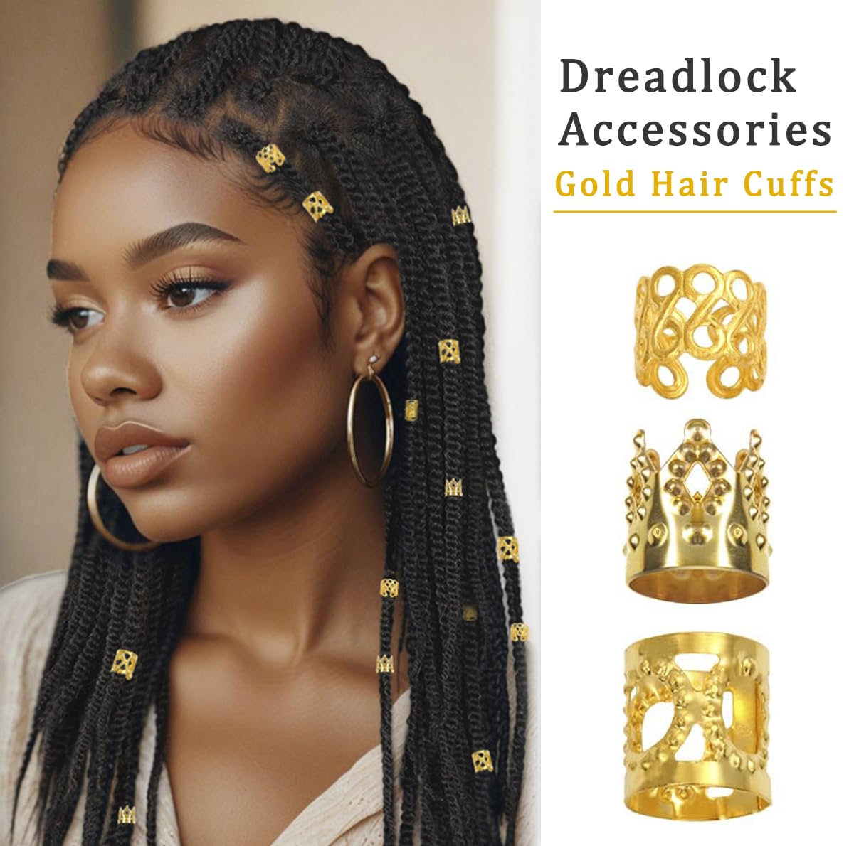 Frukwoc hair cuffs beside a coin illustrating compact size and scale