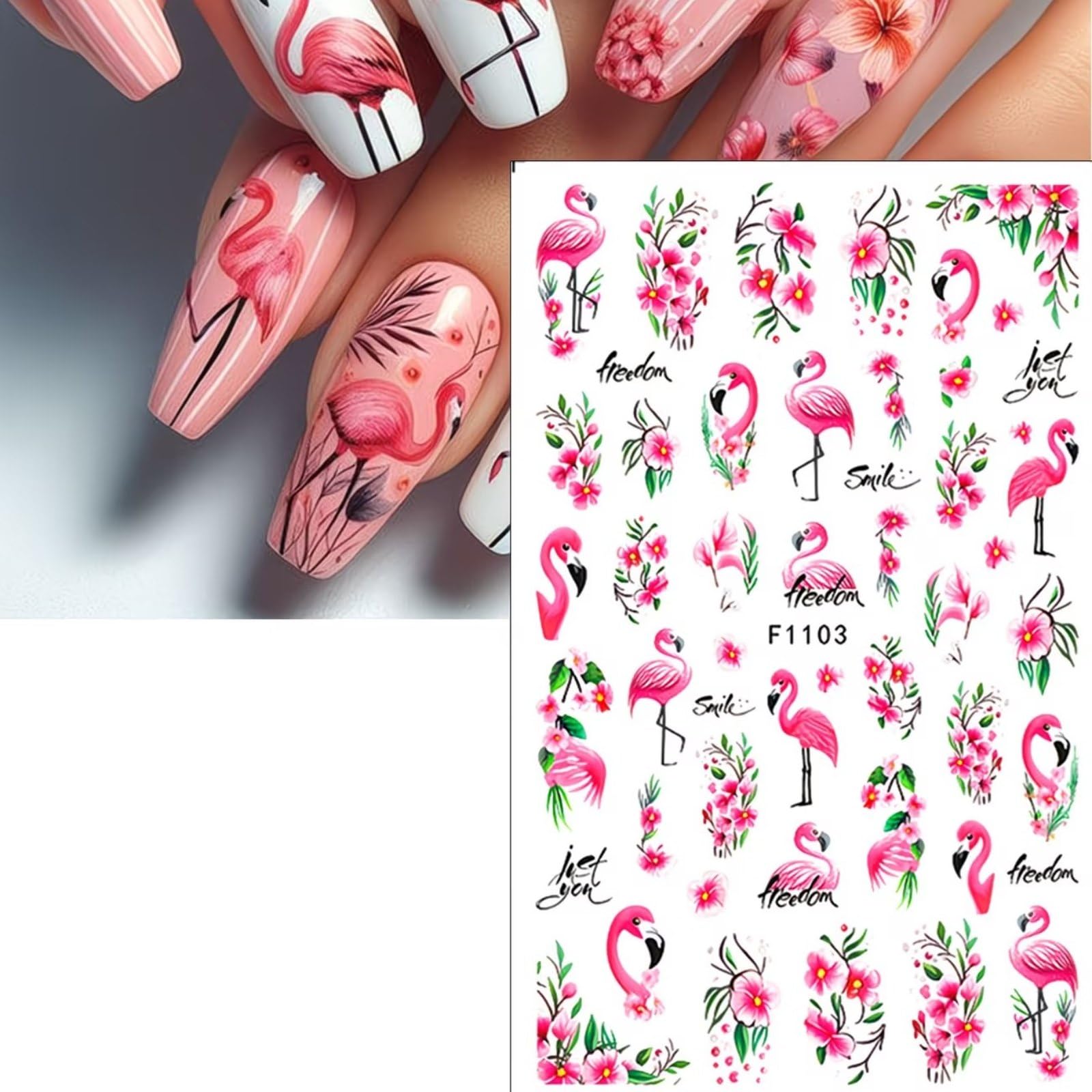 FRUZJAY stickers applied on short nails showing finished manicure benefits salon-style