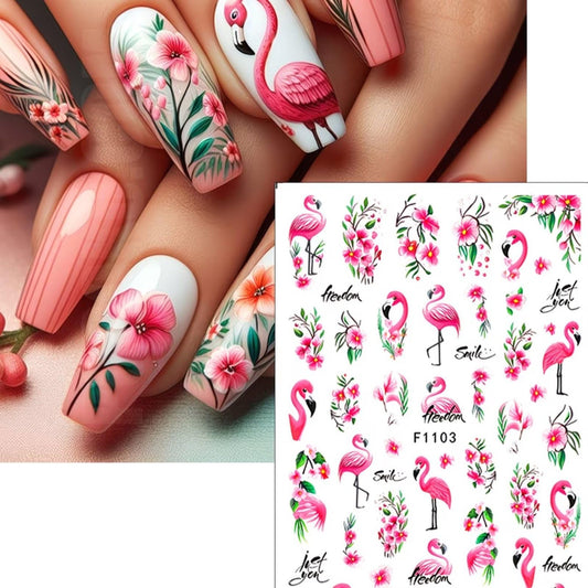 FRUZJAY close-up on a single sheet showing varied flamingo and floral motifs benefits detail