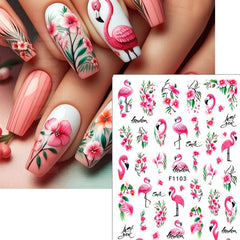FRUZJAY close-up on a single sheet showing varied flamingo and floral motifs benefits detail