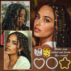 Fscwlmon metal cuff attached to a dreadlock for secure decorative hold