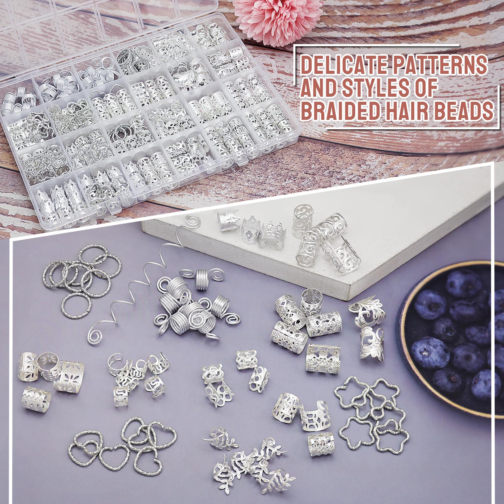 Fscwlmon open storage box with sorted pieces, simplifies selection for styling