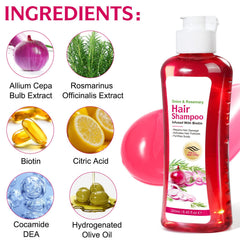 FSLHCY onion, rosemary and biotin ingredients displayed to illustrate natural formulation