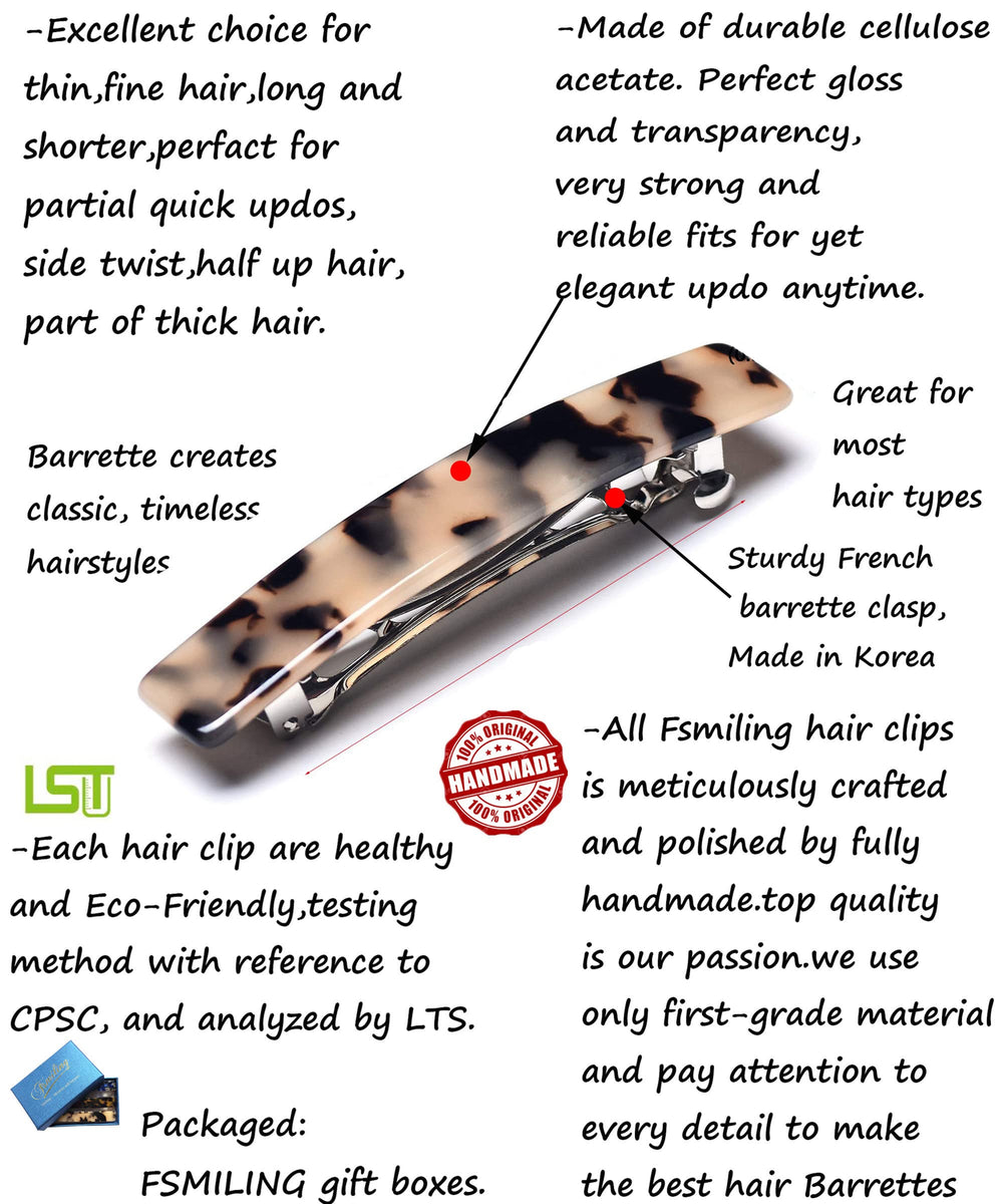 Fsmiling barrette clipped in half-up hairstyle, offers neat everyday hold and elegance