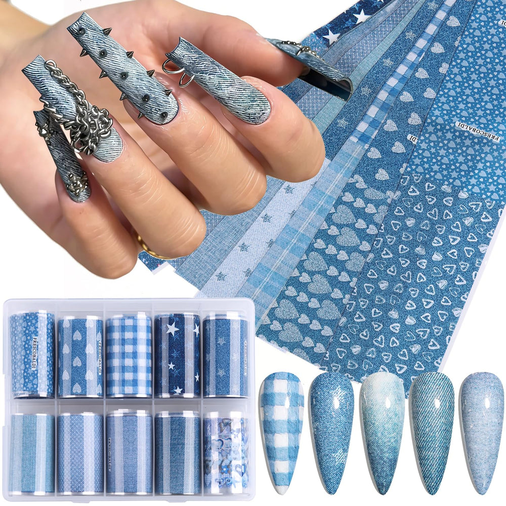 FSpronail front packaging showing ten denim foil rolls and product benefits