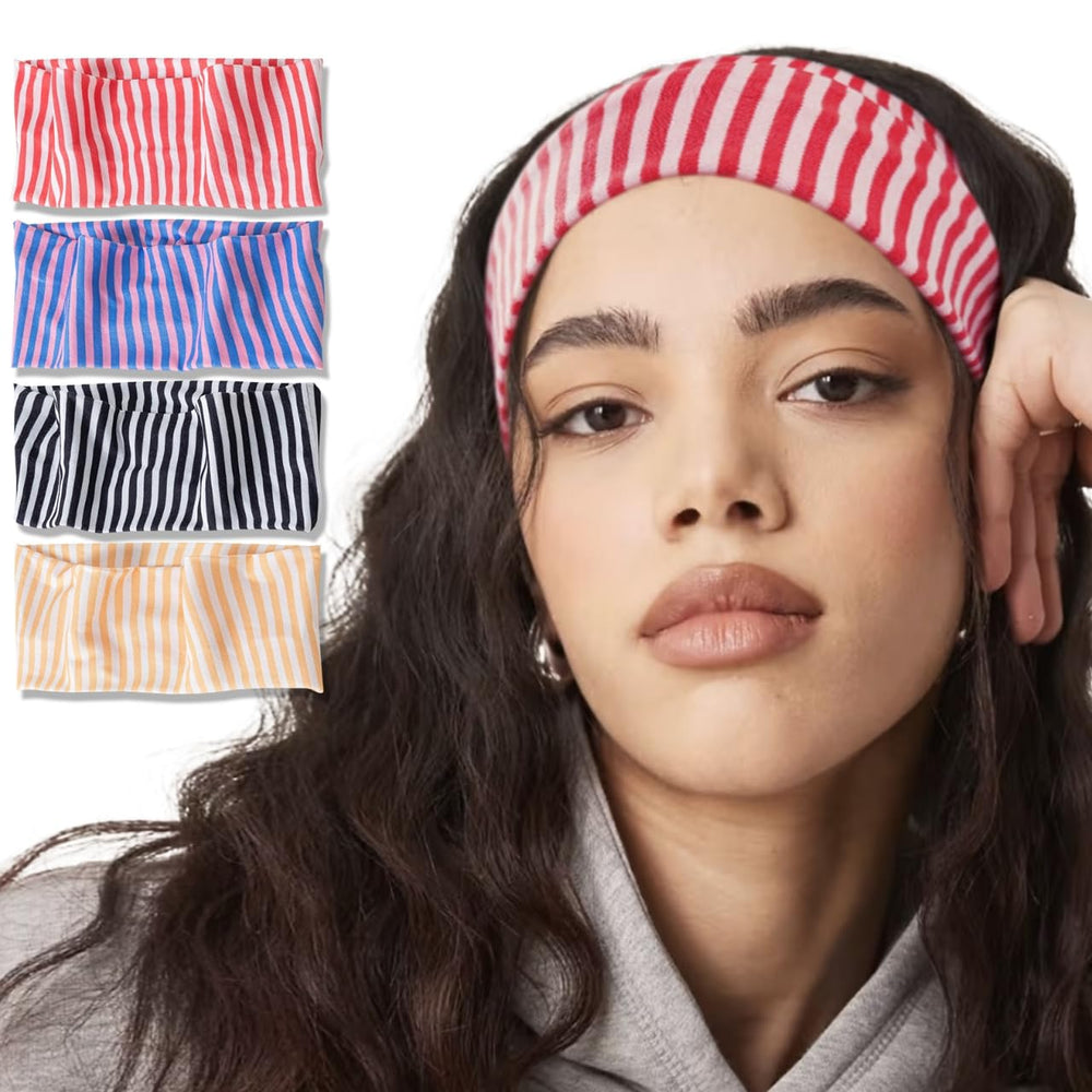 Fszsaa front pack view showing all four striped headbands and variety benefit