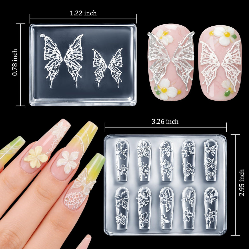 Fudmohu demo on nail tip demonstrating finished 3D floral accent