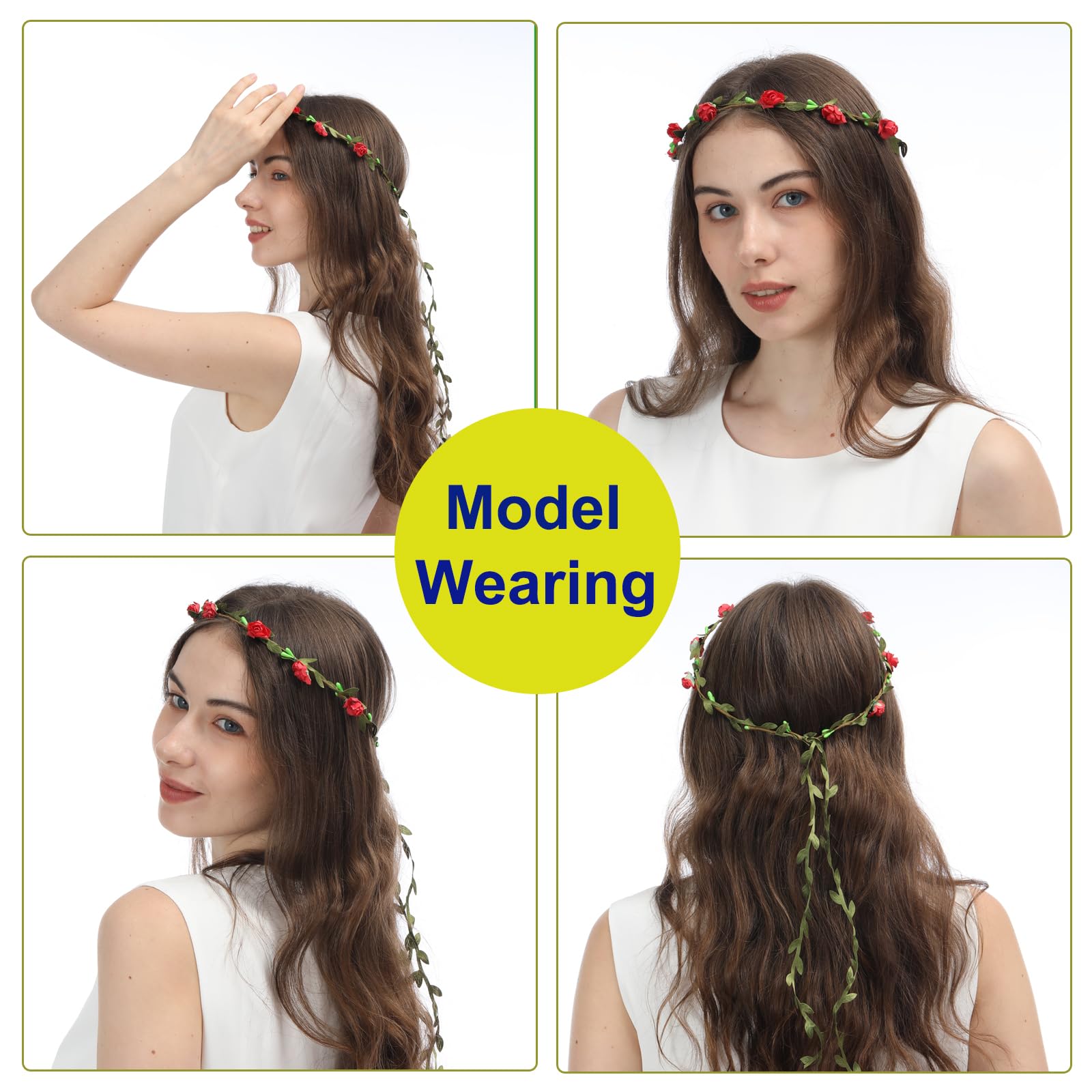 FUGZAUD model wearing flower crown outdoors shows bohemian look for events