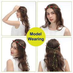 FUGZAUD model wearing flower crown outdoors shows bohemian look for events