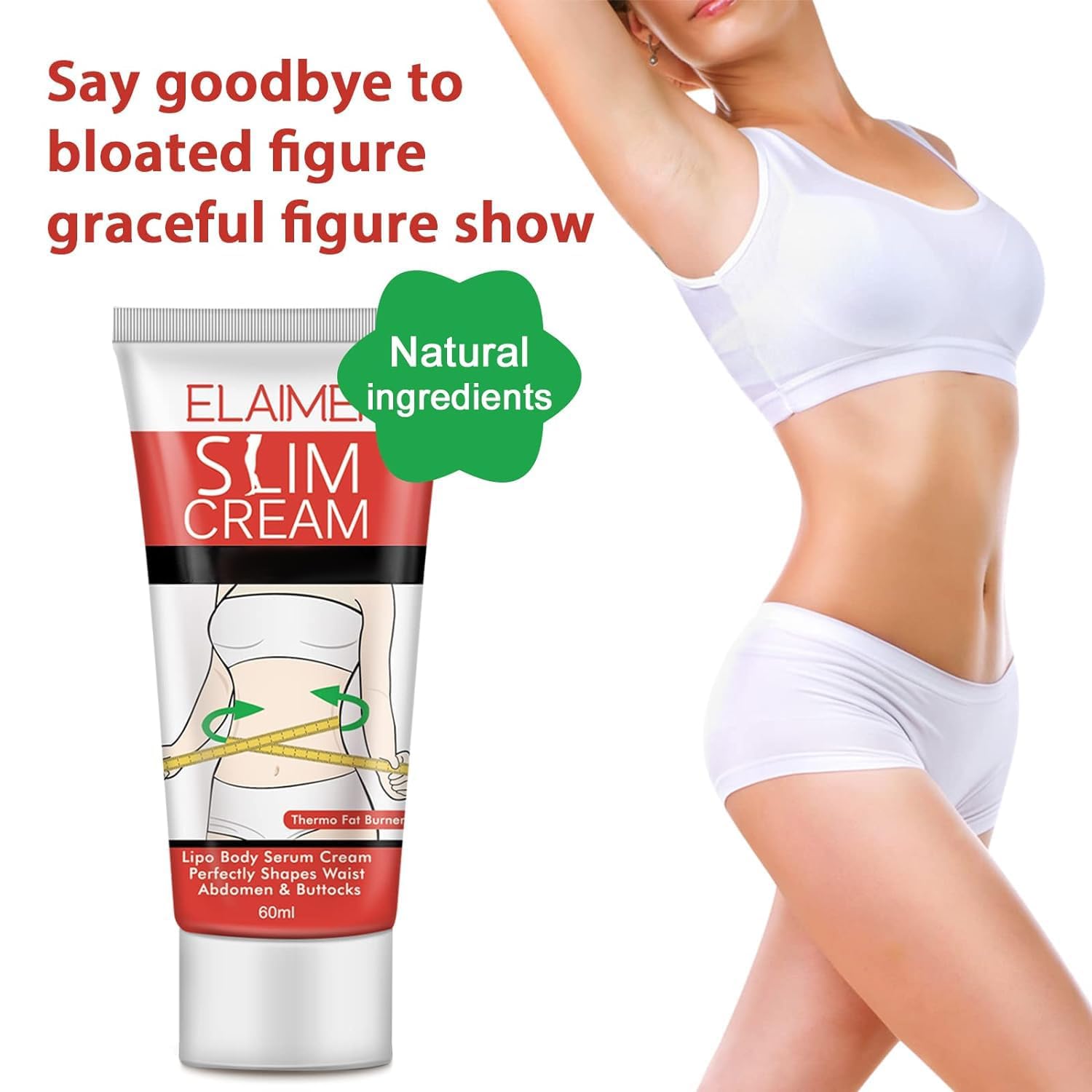 FUKEVY cream applied to abdomen showing targeted smoothing