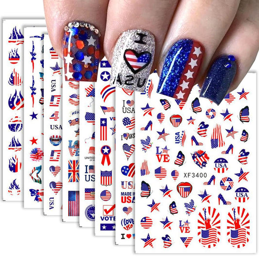 FUKIDOG front packaging showing eight patriotic sticker sheets for easy use