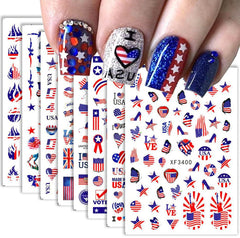 FUKIDOG front packaging showing eight patriotic sticker sheets for easy use