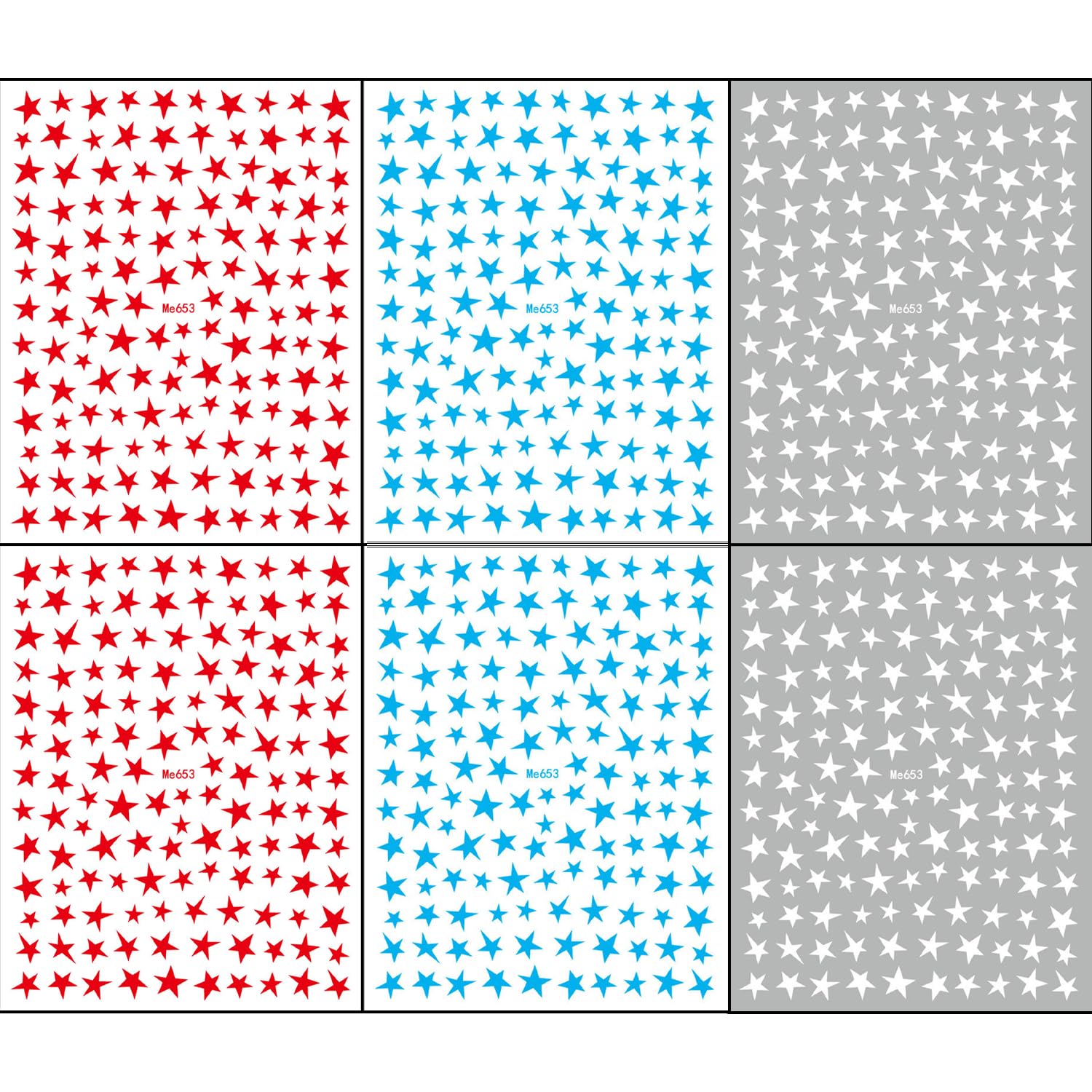 FUKIDOG close-up of sticker sheet texture showing precise star cutouts