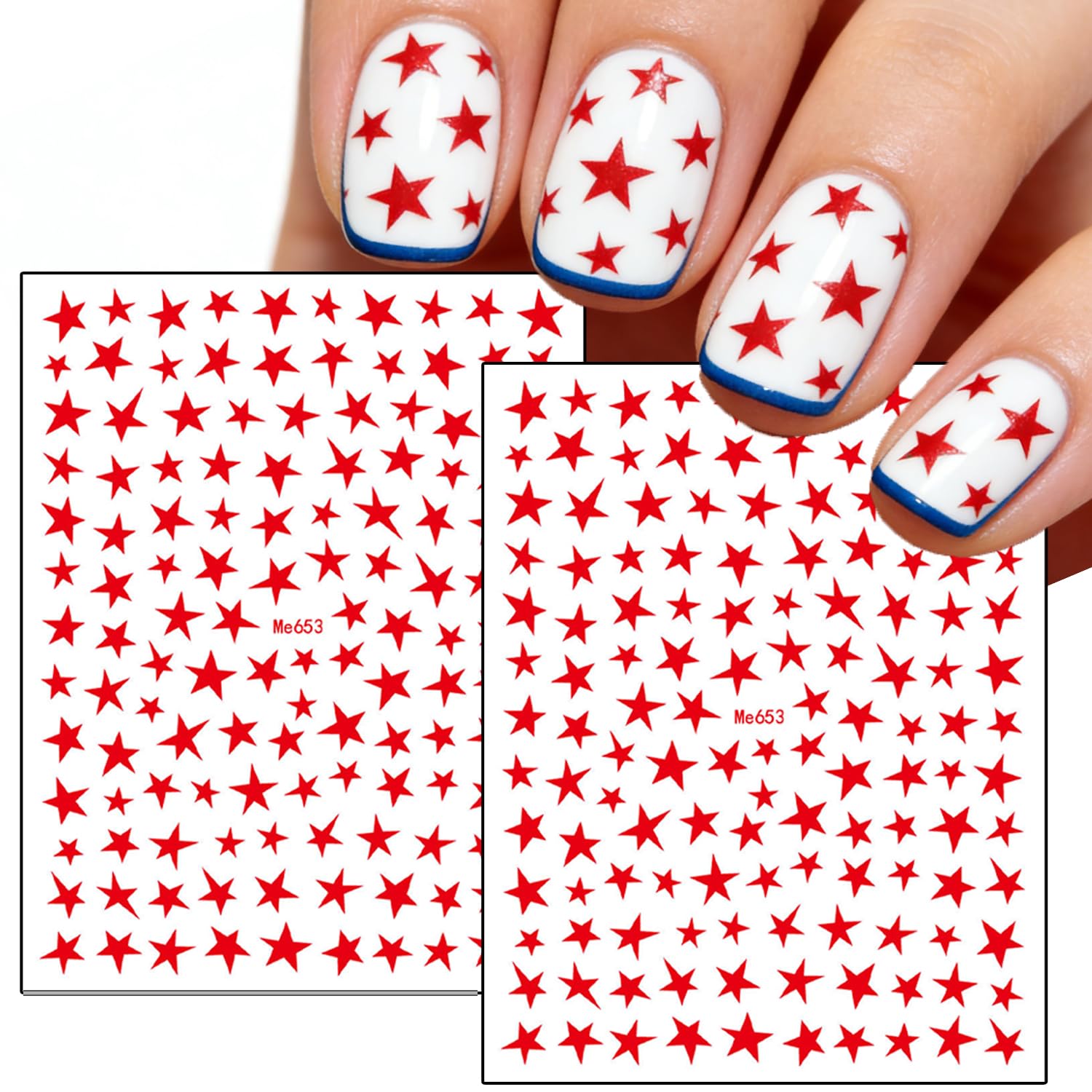 FUKIDOG layout of mixed red white blue stars for versatile design options