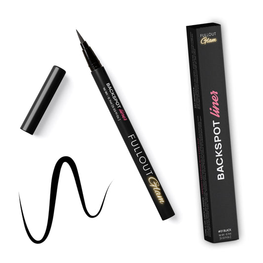 Full Out Glam liner front view showing sleek pen design and portability